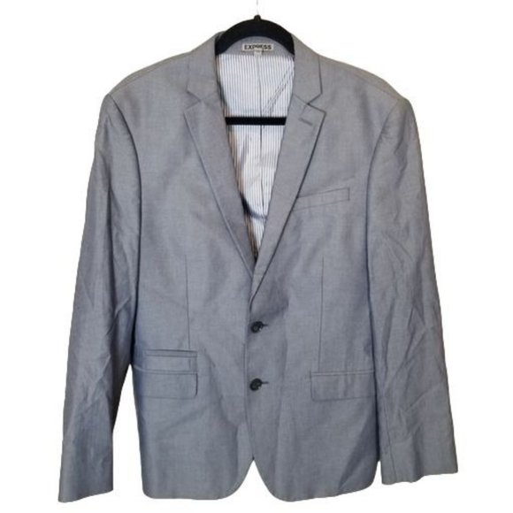 Express Mens 38S Light Blue Long Sleeves Slim Fit - Picture 1 of 9